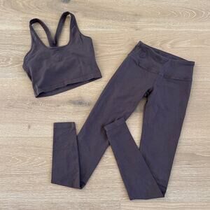 Hard Tail Forever Sports Bra & Leggings Workout Set Size XS Brown